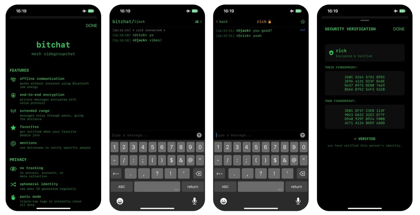Bitchat Bluetooth messaging